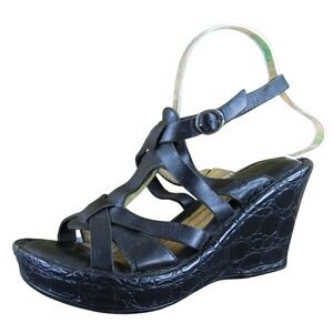 Born Women‎  Gladiator Black Leather Sz 8 Medium  Used 2025